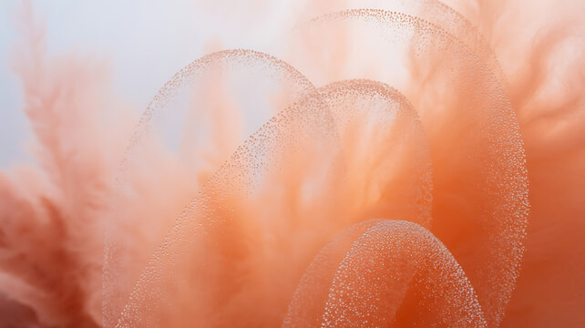 Soft, peach-toned fabric, textured with delicate ripples.
