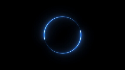 Neon blue circle frame loading icon background illustration in retro style and creating a stunning 4k illustration .	