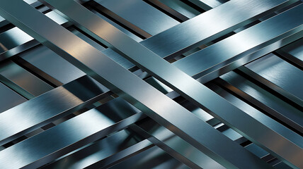Obraz premium Abstract design of intersecting metallic bars. 