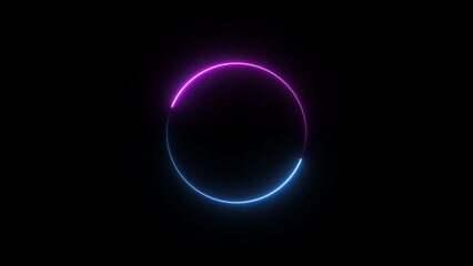 Neon blue circle frame loading icon background illustration in retro style and creating a stunning 4k illustration .	