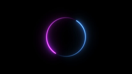 Neon blue circle frame loading icon background illustration in retro style and creating a stunning 4k illustration .	