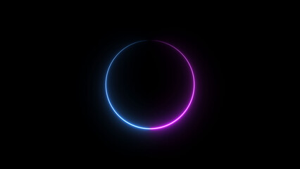 Neon blue circle frame loading icon background illustration in retro style and creating a stunning 4k illustration .	