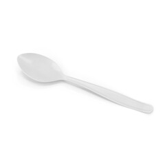 White Plastic Spoon isolated on transparent background