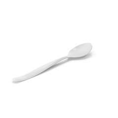 White Plastic Spoon isolated on transparent background