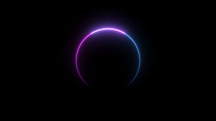 Neon blue circle frame loading icon background illustration in retro style and creating a stunning 4k illustration .	