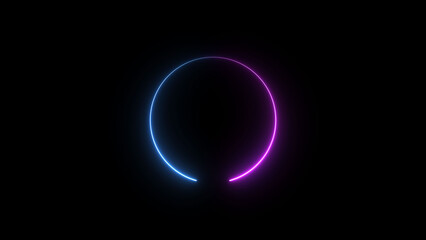 Neon blue circle frame loading icon background illustration in retro style and creating a stunning 4k illustration .	