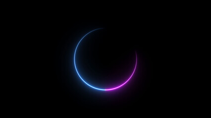 Neon blue circle frame loading icon background illustration in retro style and creating a stunning 4k illustration .	