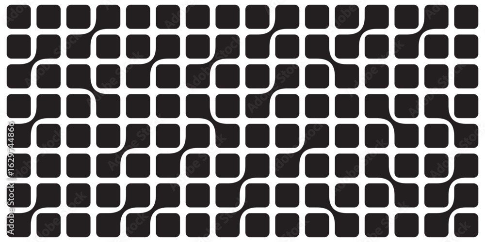 Poster square metaball black and white vector background. liquid morphing connected rounded squares templat