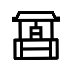 Water Well Line Icons Set – Rural, Groundwater, Pump, Nature, Farming Symbols