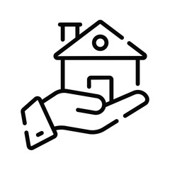 A visually appealing outline icon of home offer