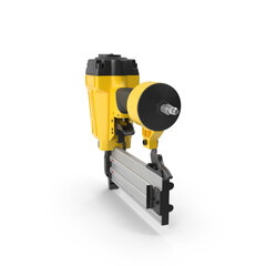 Pneumatic Nail Gun Yellow isolated on transparent background