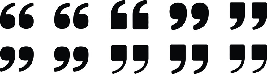 Repeating Quotation Marks Graphic Design Element Typography Text Background Black and White Print