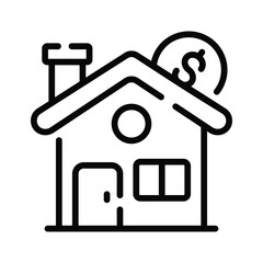 Check out this outline icon of home cost