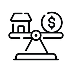 Obraz premium Here is a linear icon of property comparison sale