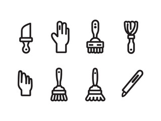 Hand Brush line art minimal design for decor