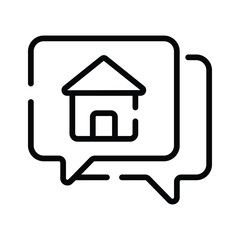 Grab this outline style icon showing estate chat bubble