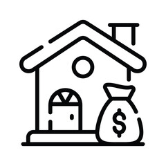 A premium outline style icon for home cost analysis