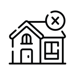 A captivating linear icon showing cancel house request