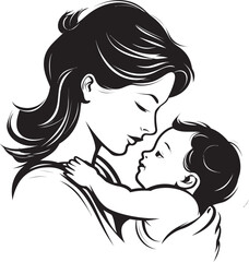 Mother’s Heartbeat Holding Baby Love’s Embrace Mother and Child