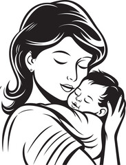 Black Vector A Mother’s Love Delicate Mother and Baby Design