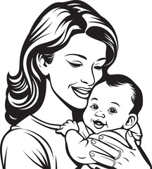 Nurturing Arms Mother’s Care Heartfelt Hold Black Mother Logo