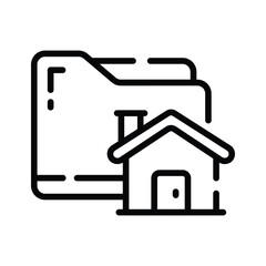 An amazing linear icon showing property record file folder