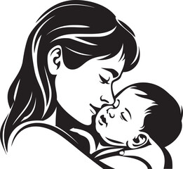 Delicate Arms Mother and Baby Peaceful Mother with Baby Icon