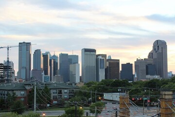 Obraz premium Dallas, Texas Skyline Twilight Panorama