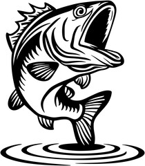 Nature Bass Fish SVG Design