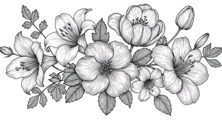 Elegant grayscale floral arrangement