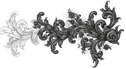 Ornate, flowing scrollwork design