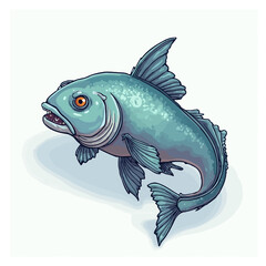 monster fish design very creepy