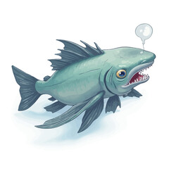 monster fish design very creepy