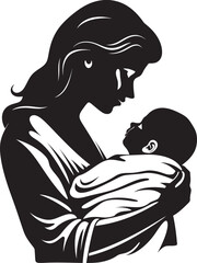 Modern Mother and Baby Together Protective Hold Mother Holding Child