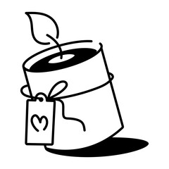 A drawing style icon showing wedding candle
