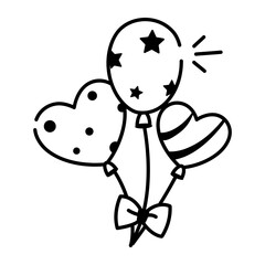 A doodle style icon showing balloons


