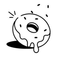 A sketchy style icon depicting donut
