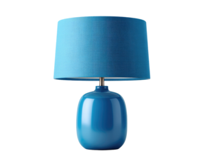 Cobalt blue table lamp with fabric shade