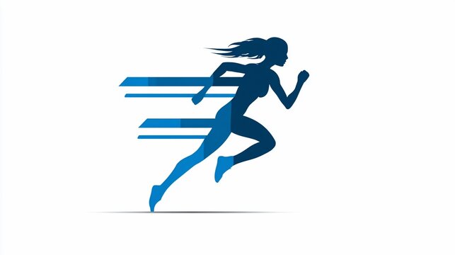 Dynamic female runner silhouette