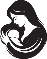 Protective Arms Mother Holding Baby Modern Black Vector of Mother Holding Child