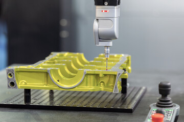 Close up touch probe of Automatic Coordinate measurement machine by CMM, Inspection dimension...