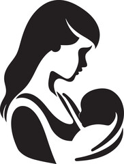Graceful Mother Holding Child Vector Warm Hug of Mother and Baby Icon