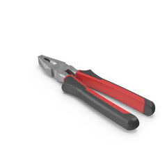 Red and Black Handle Plier isolated on transparent background