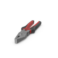 Red and Black Handle Plier isolated on transparent background