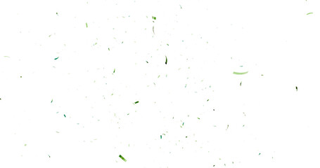 3d Render Realistic Confetti explosion falling on transparent background. 3d render of confetti floating isolated on transparent background. PNG illustration. 