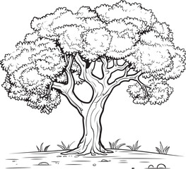 Olive Tree Vector Black Logo with Roots Simple Olive Tree Black Silhouette Vector