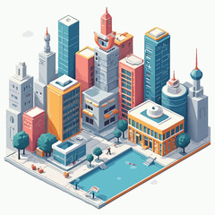 Naklejka premium 3D Mini Town Design Very Cool