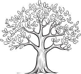 Obraz premium Minimalist Olive Tree Black Vector Design Olive Tree Branches Black Vector Logo