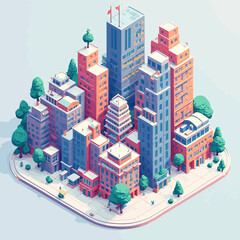 Fototapeta premium 3D Mini Town Design Very Cool