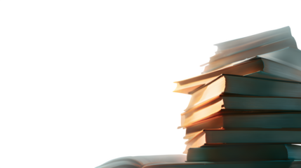 Soft, diffused light falling on a stack of books